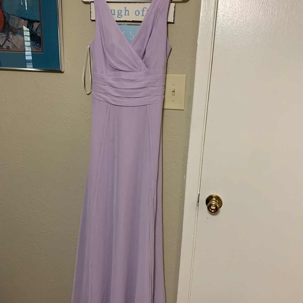 Lilac bridesmaid dress David’s bridal